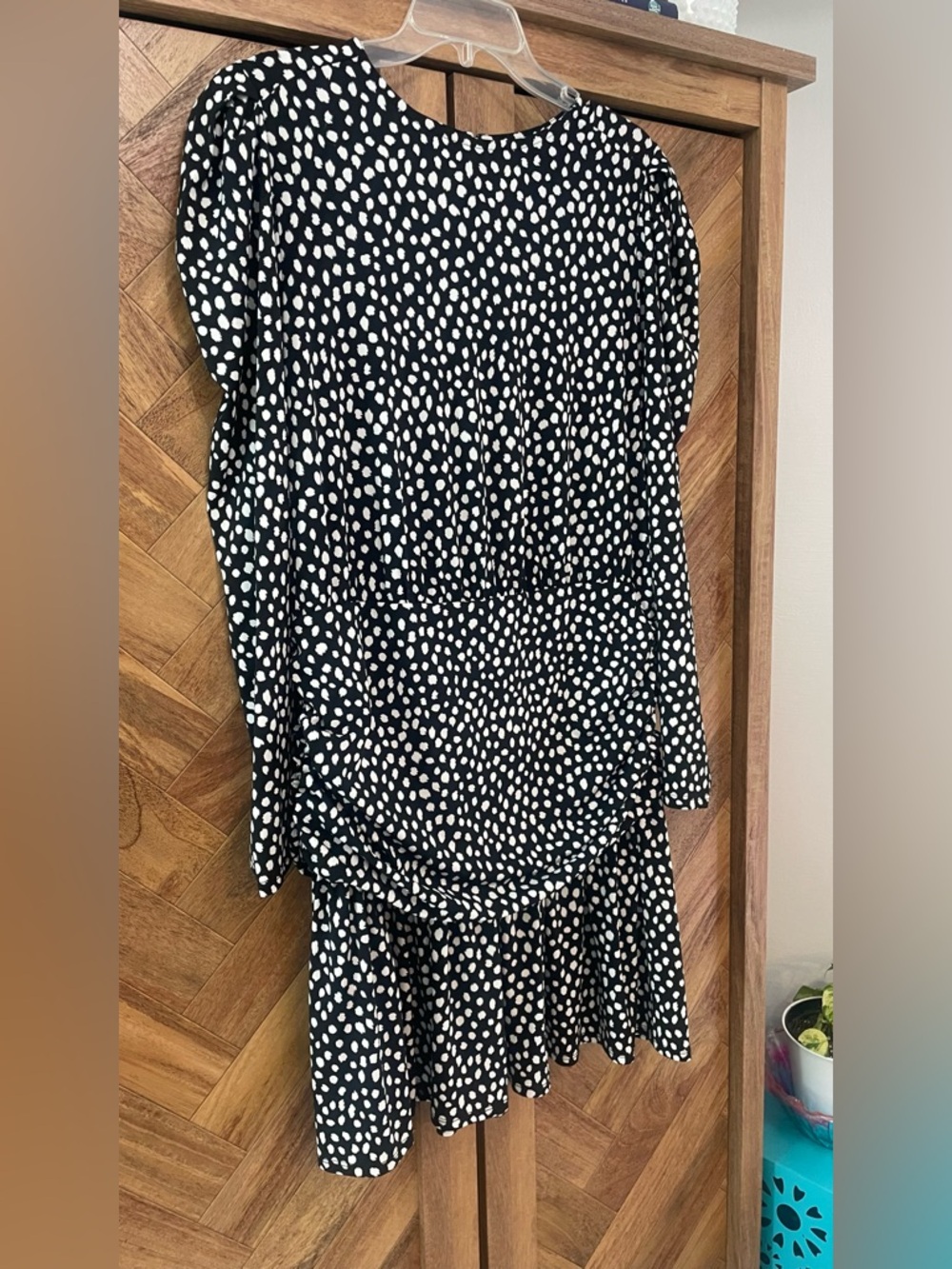 Black and White Polka Dot Ruffle Dress